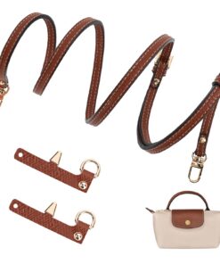 GADITIEK Longchamp Le Pliage Schultergurt für Damen, Kein Stanzen, Lederriemen, Braun, Schmal, Taschengurt, Trendiger Tr