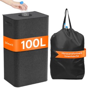 Lifewit Dunkelgrau Pfandflaschen Sammelbehälter 100L Recycling Fachpfand Sammler