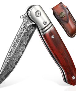 DRAGON RIOT Hochwertiges Damastklappmesser VG10 Edelstahl für Männer bei Wandern und Camping