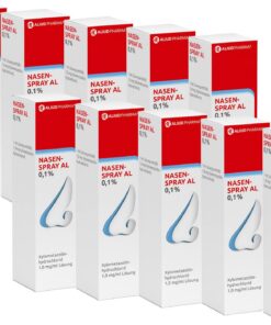 Nasenspray AL 0,1% von vitenda für Erwachsene - Schnupfen und verstopfte Nase - 10x10ml + Handcreme