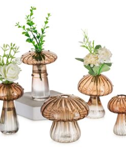 Glasseam Pilz Mini Glasvase Braun - Süßes Deko Geschenk für Pflanzenliebhaber & Propagation Station