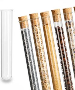 Tuuters 25x Glas Reagenzgläser mit Korken - Ideal für Labore und Analytiker - Bördelrandesign, 160 x Ø 16mm - Hochwertig