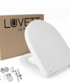 LUVETT® Toilette D-Form Absenkautomatik 3 Anschluseenyhkeiten Weiß