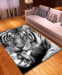 Morbuy 3D Tier Drucken Teppich für WohnzimmerWaschbar rutschfest Dekoration (100x120cm,Tiger) Morbuy 3D Tier Drucken W