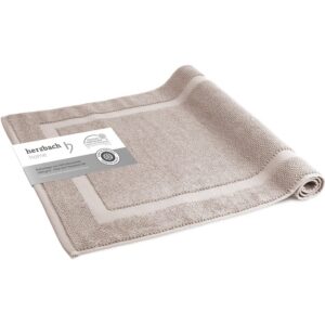 Herzbach home Badvorleger | Baumwollsaugfähiger Duschvorleger | Sandgrau 50x80 cm | OEKO-TEX