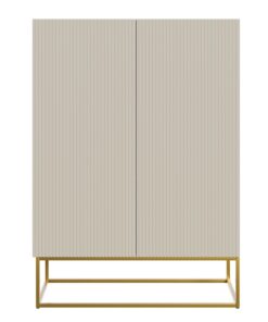 Selsey Graubeige Kommode 90 cm 2 Türen 3 Fächer Veldio
