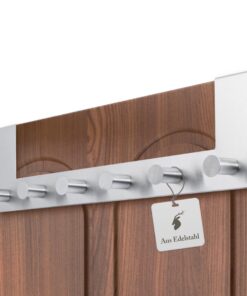 Türgarderobe zum Einhängen – Türhakenleiste mit 6 Haken – Weiß – Für Badezimmer, Schlafzimmer & Flur – Platzsparende Auf