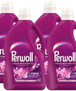Perwoll Renew Blütenrausch Flüssigwaschmittel für Buntwäsche 4 x 52 Wäschen - Intensive Frische und blumiger Duft