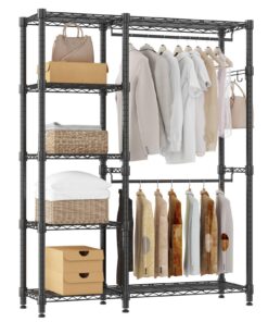 Stabiler Offener Kleiderschrank Stabil Offener Kleiderschrank mit 5 Ablagen für Schlafzimmer, Flur und Wohnzimmer 114*4