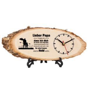 PRSTENLY Papa Geschenk Geburtstag, immer hölzerne Uhr Geschenke für Männer Vätertag, beste Papa Geschenke von Tochter So