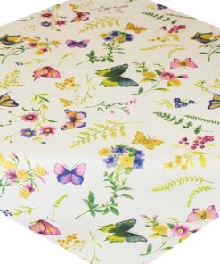 KAMACA Schmetterlinge auf Blumenwiese Mitteldecke für Küche und Esstisch Jahresumspanisches Washable FrühlingsSommer Tis