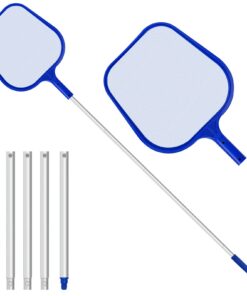 JSDOIN Kescher Pool - Algen- & Bestway Pool-Reinigung, Teleskopstange 120 cm, Feinmaschig - Für Teich & Algen