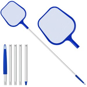 JSDOIN Kescher Pool - Algen- & Bestway Pool-Reinigung, Teleskopstange 120 cm, Feinmaschig - Für Teich & Algen