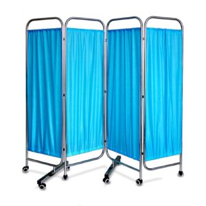 4-teiliger Mobile Sichtschutz-Raumteiler, ideal für Station/Schönheitssalon/Flur, faltbares Eisen, 150x200x60cm, perfekt