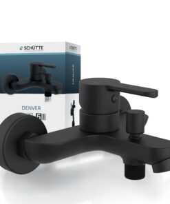 SCHÜTTE 44306 Denver Wannenfüllarmatur Schwarz matt für Badezimmer, Mischbatterie und Brausebatterie Wanne, Badewannenar