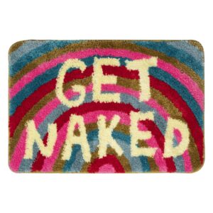 Mlysnd Get Naked Badezimmerteppich, rutschfeste Badematte für Badezimmer und Duschräume, weiche Beflockung, Waschbar, 40