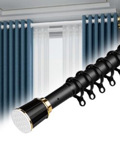 Teleskopstange Ausziehbare Duschvorhangstange - für Badezimmer, Raumteiler, Wohnzimmer(Schwarz, 50cm-75cm) Teleskopsta