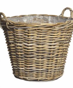 Spetebo Pflanzkorb aus Weide - Natur - 45 cm - Blumenkorb - Garten - Terrasse - praktisch und stylish