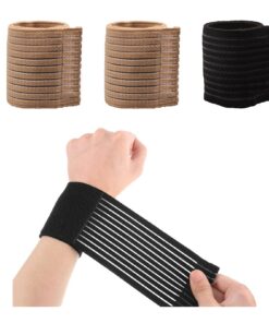 HSYTEK 4 Stück Fitgriff Handgelenkbandage für Sport und Gewichtheben, ideal für schweres Heben und Training, Schwarz und