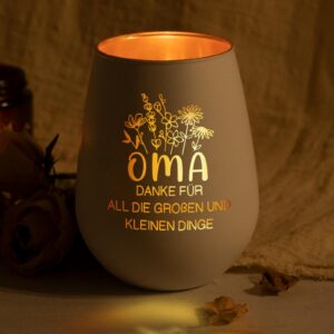 Craftique Oma Geschenk - Windlichter - Geburtstagsgeschenk für Großmutter von Enkelin, Weihnachtslichter, Muttertagsgesc