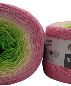 YarnArt Rosegarden Bobbel Wolle 500 Gramm Rosa Gelb Grün