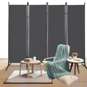 Vkechh Raumteiler Paravent 4 Teile Anthrazit Innen Sichtschutz Freistehend Faltbar 200x170cm