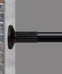 Gardinenstange Teleskop 115–465 cm – Ohne Bohren, Ausziehbar, Matt Schwarz