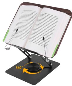 Verstellbarer Holz-Buchhalter Leseständer zum Lesen | 360° drehbarer Verstellbarer Holz-Buchhalter für Büro und Küche