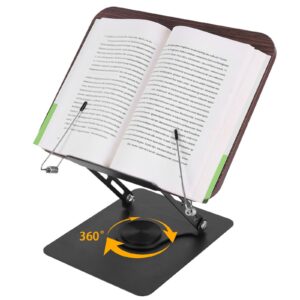Verstellbarer Holz-Buchhalter Leseständer zum Lesen | 360° drehbarer Verstellbarer Holz-Buchhalter für Büro und Küche