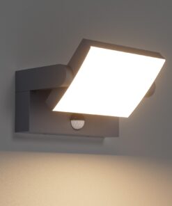 Klighten Warmweiß 3000K Außenwandleuchte mit Bewegungsmelder für Garten & Terrasse, Anthrazit, 24W IP65