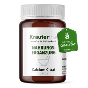 NEU! Hochdosiertes Calcium Citrat | Reines Kapselpreparat 500mg | Vegan und natürlich - Dein Kalzium zur Erhöhung der Os