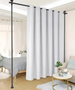 DAKEPOLE Flexibel Verstellbarer Raumtrenner ohne Bohren, 178 cm x 317 cm, Hochwertiger Sichtschutz für Wohnzimmer, Schla