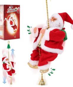 COSEN Kletternder Weihnachtsmann Elektrischer Santa Mit Perlenkette für Wände und Fenster (Gold) COSEN Kletternder Wei