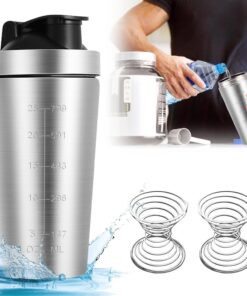GBKDQQ Edelstahl Protein Shaker für Fitness - 750ML BPA Frei mit Spiralkugel - Proteinshake zur Aufrechterhaltung von Mu