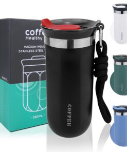 Disoza Thermobecher 500 ml Kaffee to go Schwarz | Disoza Thermo Becher mit Deckel 500 ml Kaffee | Disoza Termokaffeebec