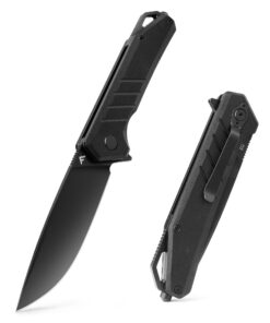 FLISSA Taschenmesser, Einhandmesser mit Glasbrecher, ideal für Campen und Wandern, 200mm D2 Messer mit G10 Griff