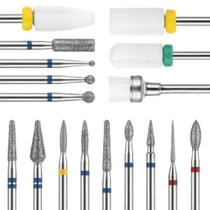 Sibba Nagelbohrer Bits Set für Gelnägel Maniküre & Pediküre - Hartmetall Schleifkörper & Cuticle Fräser Bit (3/32" |35mm
