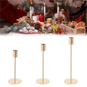Kerzenständer Schwarz für Party und Hochzeit mit Gold Deko undVintage Design, 3 Stück, perfekt für Abendessen und Geburt