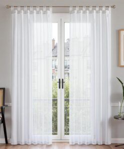 TOPICK Schlafengardinen 2er Set Weiß für Wohnzimmer und Schlafzimmer H225xB140 cm, OEKO-TEX STANDARD 100, modern design
