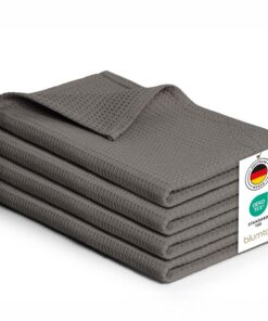 Blumtal® Geschirrtücher - Baumwollige Waschbare Tücher - Familiär - Tischliche Einrichtung - 4er Set 50x70cm - Grau