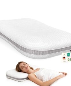 Höhenverstellbarer Memory Foam Nackenkissen zur Linderung von Schmerzen - Ergonomisches Schlafkissen - Waschbares Bezug,