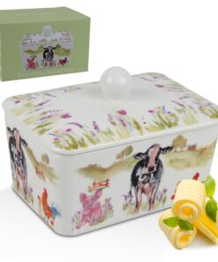 The Leonardo Collection Macneil Studios Farmyard Butterdose mit Deckel, britisches Design, große Butterdose für die Küc