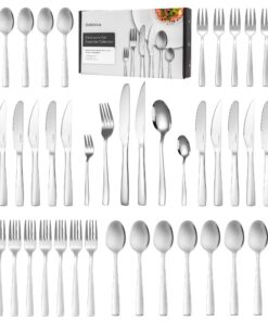 Deleca Edelstahl Besteckset 12 Personen - Spülmaschinenfest, Silberbesteck, Tafelbesteck für Haus/Party - 72-teilig - Es