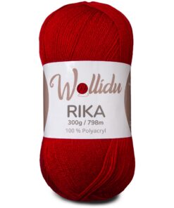 Rika Garn Wollidu Häkeln Stricken 100% Polyacryl Feuerrot | Rika Garn Wollidu Strickgarn 300g 798m Feuerrot Polyacryl |