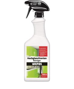 Wepos Hochglanzfronten Reiniger 750ml | Sanft reinigt und behält den Glanz | Lackierte und folienbeschichtete Möbel & Ob