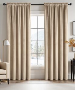 MIULEE Blickdicht Samtvorhänge für Schlafzimmer Beige 140x245 cm