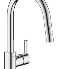 GROHE Feel Küchenarmatur, 2 Strahlarten, für Spülküchen, wassersparend, werkzeugfreie Montage, chrom, 31486001