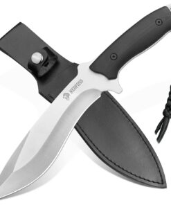NedFoss Outdoor Survival Messer für Jagd und Camping mit G10 Griff | NedFoss BIG-DOG Full Tang Jagdmesser mit Holster u