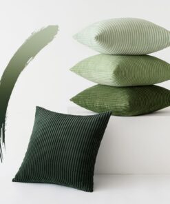 4er Set Kordsamt Kissenbezug für Wohnzimmer und Schlafzimmer, 50x50 cm, Grün Serie