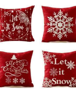 Moonlee Weihnachtsrot Kissenbezug CH-2081 4er Set Hochglanz Velvet Sofakissen